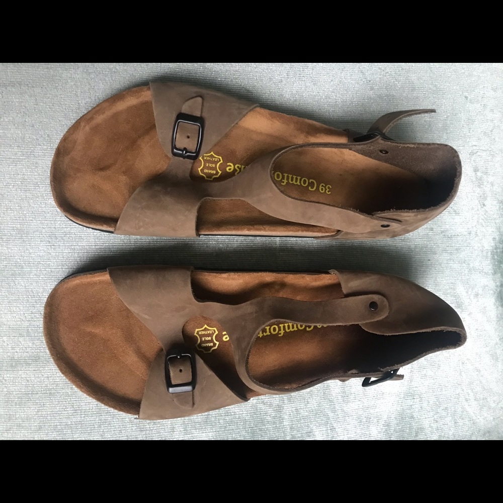 Comfortfusse Women's Size 39 Brown Leather Sandals